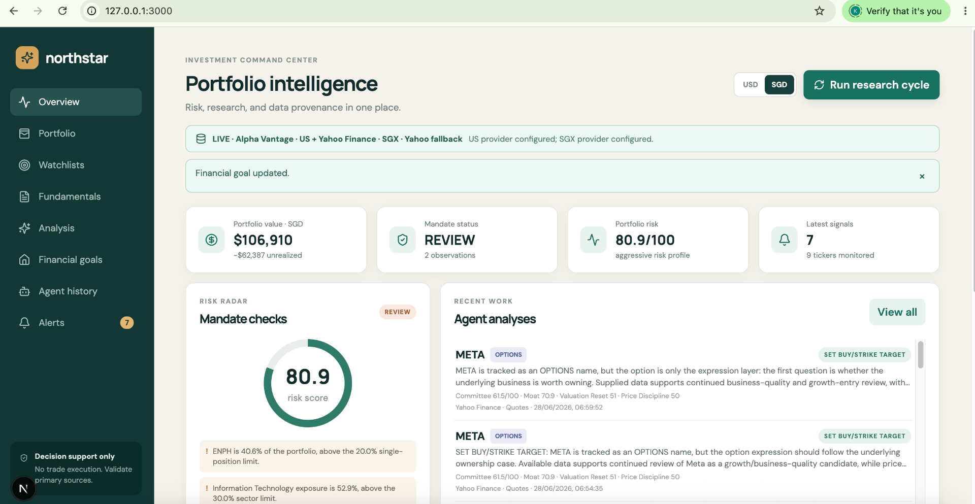 Northstar — Investment Command Center